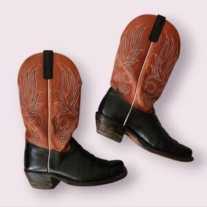 Olathe‎ | Square Toe Black Rust Western Buckaroo Boots Size 9